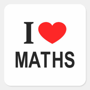 Adesivo Quadrado Eu ❤️ MATEMÁTICA Eu AMO MATEMÁTICA Eu ADORO MATEMÁ