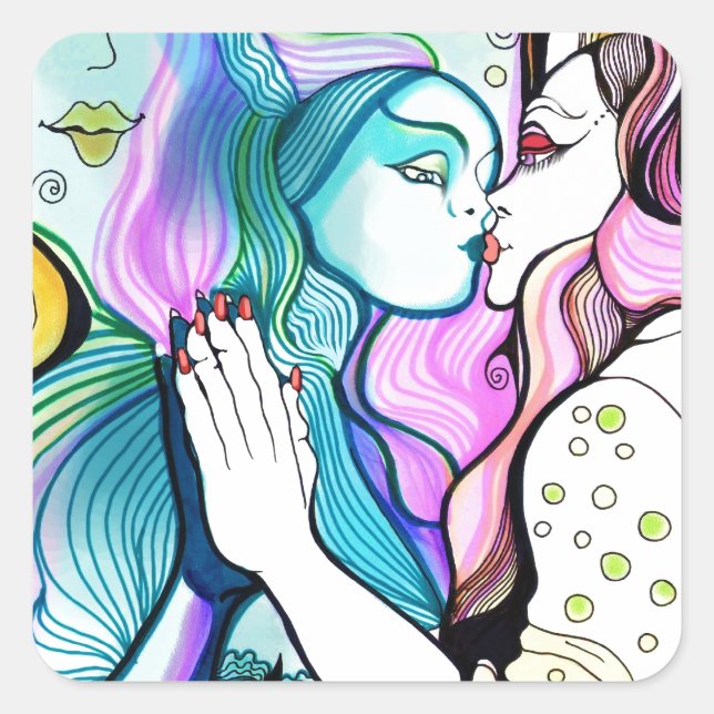 Adesivo Quadrado Eu me amo, ou o Espelho Mágico (Frente)