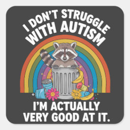 Adesivo Quadrado Eu não luto com o autismo