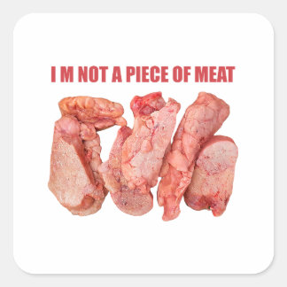 Adesivo Quadrado Eu não sou um design de conceito de carne