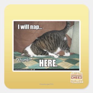 Adesivo Quadrado Eu nap aqui