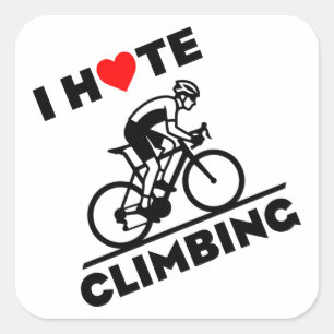 Adesivo Quadrado Eu Odeio Ciclismo de Subida