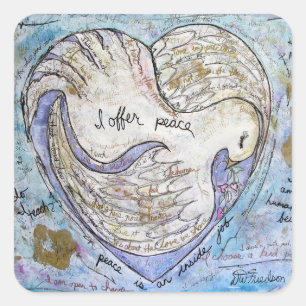 Adesivo Quadrado Eu ofereço paz
