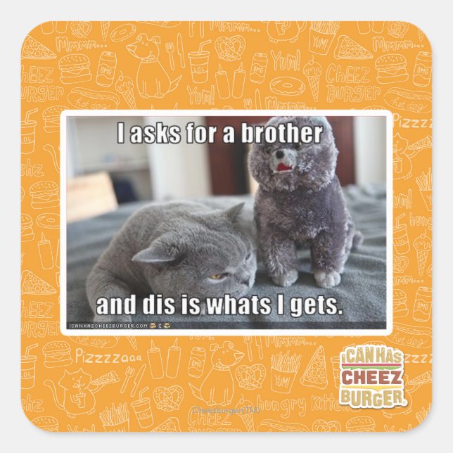 Adesivo Quadrado Eu peço um irmão (Frente)