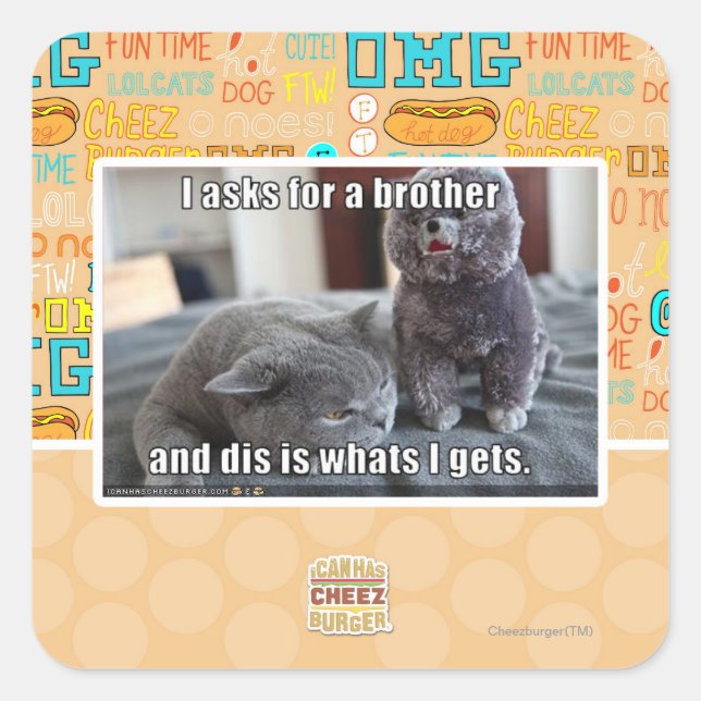 Adesivo Quadrado Eu peço um irmão (Frente)