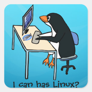 Adesivo Quadrado Eu posso tenho Linux?