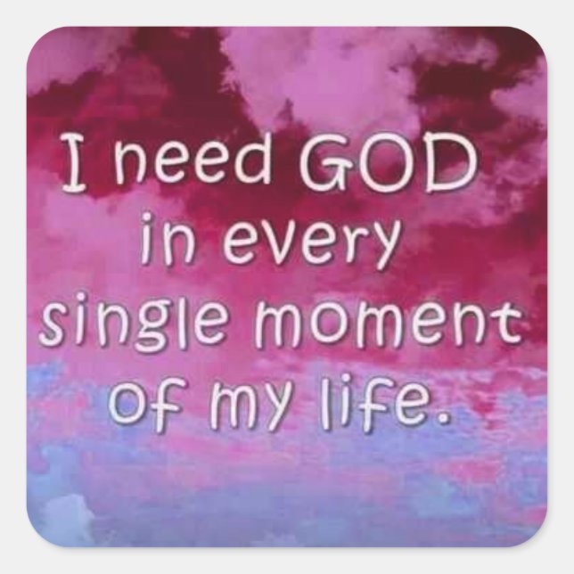 Adesivo Quadrado Eu preciso de viciados em Deus, brilhantes (Frente)