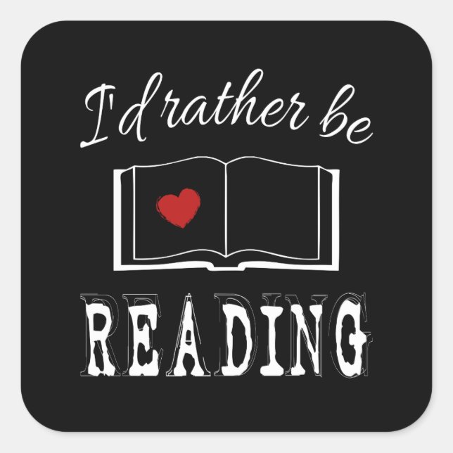 Adesivo Quadrado Eu preferencialmente lendo (Frente)