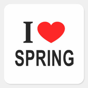 Adesivo Quadrado Eu ❤️ PRIMAVERA Eu AMO PRIMAVERA Eu AMO PRIMAVERA