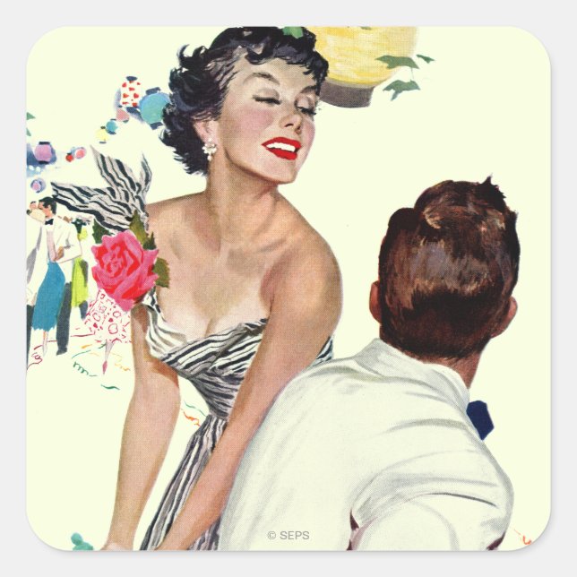 Adesivo Quadrado Eu quero um homem (Frente)