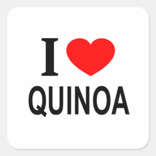 Adesivo Quadrado Eu ❤️ QUINOA Eu AMO QUINOA Eu ADORO QUINOA