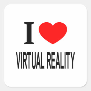 Adesivo Quadrado Eu ❤️ REALIDADE VIRTUAL Eu AMO REALIDADE VIRTUAL E