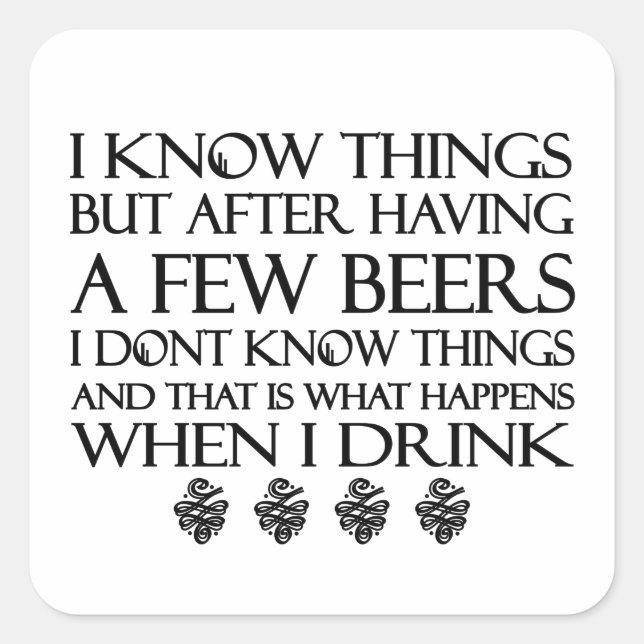 Adesivo Quadrado Eu Sei Coisas (Frente)