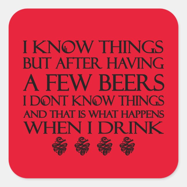 Adesivo Quadrado Eu Sei Coisas (Frente)