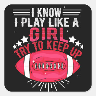 Adesivo Quadrado Eu sei que toco como uma moça tentar continuar