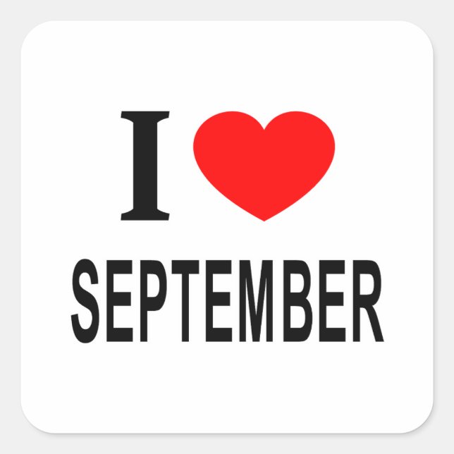 Adesivo Quadrado Eu ❤️ SETEMBRO Eu AMO SETEMBRO Eu AMO SETEMBRO (Frente)
