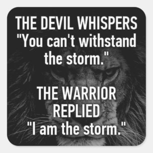 Adesivo Quadrado Eu sou a tempestade, exercício, inspiração,