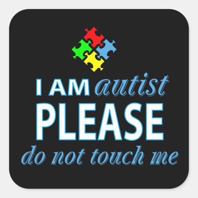Adesivo Quadrado Eu sou autista (Frente)