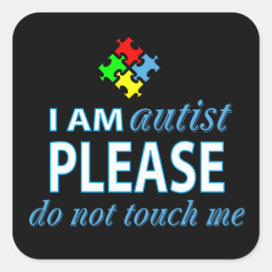 Adesivo Quadrado Eu sou autista