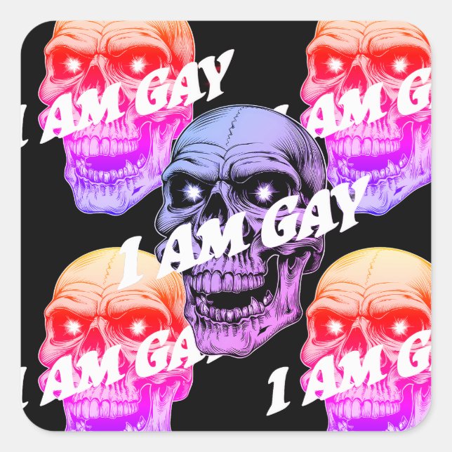 Adesivo Quadrado Eu sou gay (Frente)