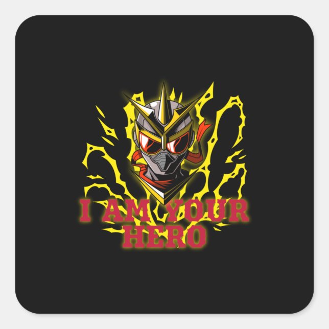 ADESIVO QUADRADO EU SOU SEU HERÓI (Frente)