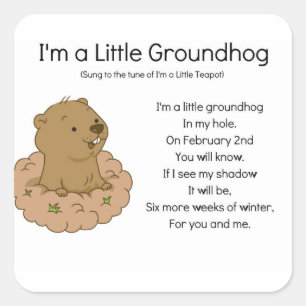 Adesivo Quadrado Eu sou um pequeno Groundhog