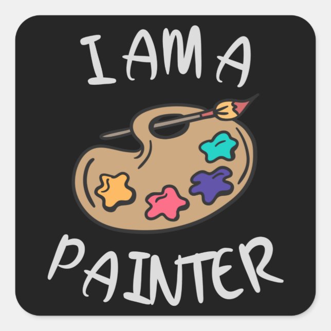 Adesivo Quadrado Eu sou um Pintor (Frente)