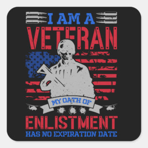 Adesivo Quadrado Eu Sou Um Veterano - O Perfeito Presente Herói Dos