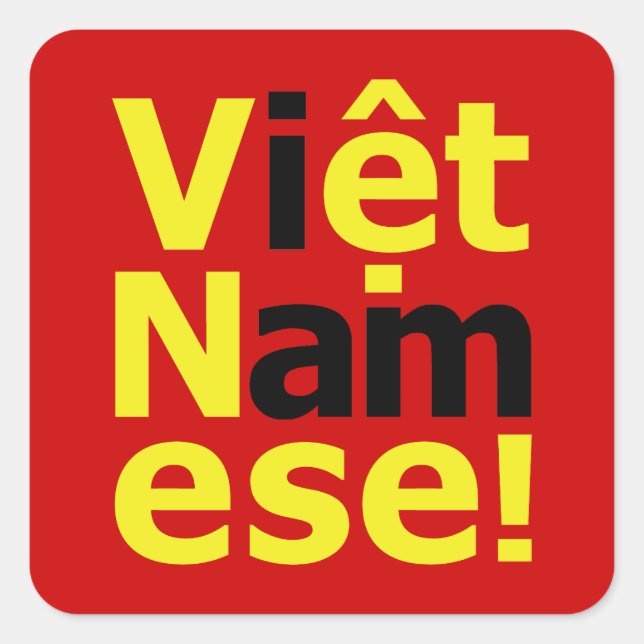 Adesivo Quadrado eu sou Viet Namese! (Frente)