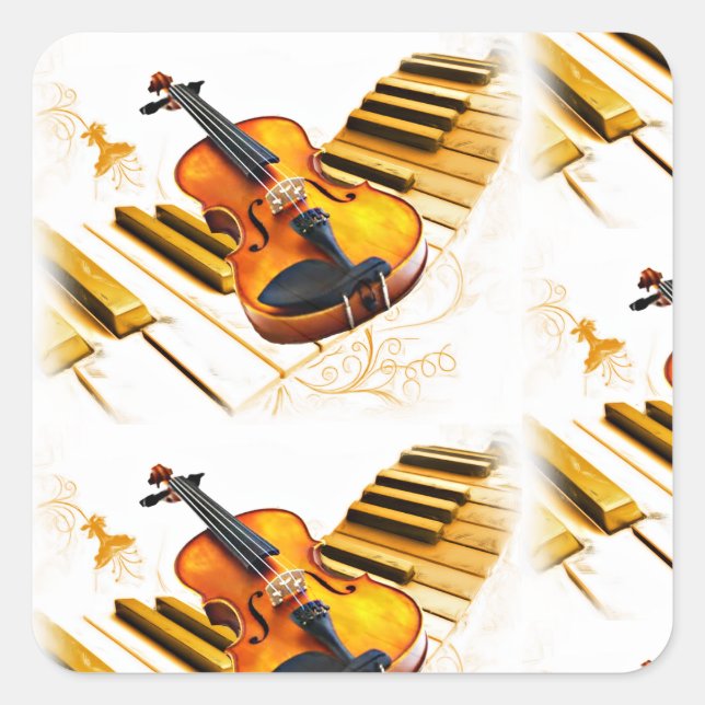 Adesivo Quadrado Eu Sou Violino - Eu Sou Música_ (Frente)
