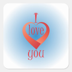 Adesivo Quadrado Eu te amo