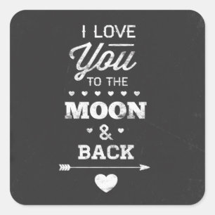 Adesivo Quadrado Eu Te Amo À Lua E De Volta