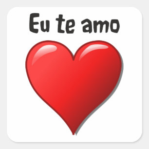 Adesivo Quadrado Eu te amo em português
