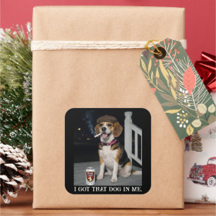 Adesivo Quadrado Eu Tenho Esse Cachorro Em Mim, Personalidade Engra