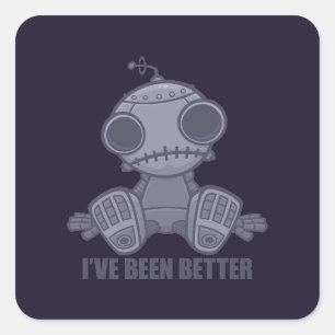 Adesivo Quadrado Eu tenho sido o melhor desenho de robô triste