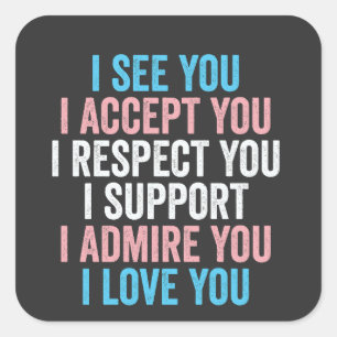 Adesivo Quadrado Eu Vejo Você, Eu Aceito Que Te Respeito Por LGBT T