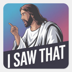 Adesivo Quadrado Eu Vi Que Jesus