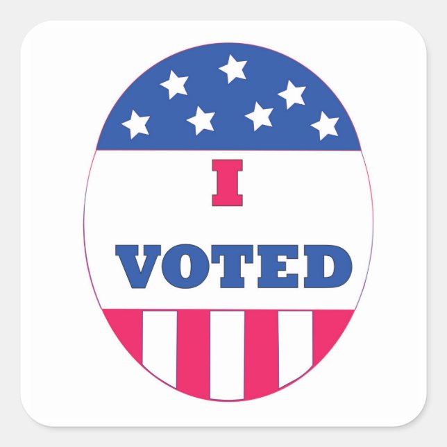 Adesivo Quadrado Eu Votei Sticker (Frente)