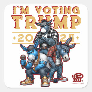 ADESIVO QUADRADO EU VOTO PARA A TRUMP 2024