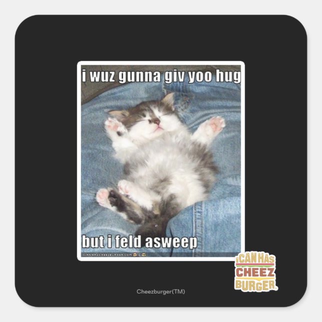 Adesivo Quadrado Eu vou te dar um abraço (Frente)