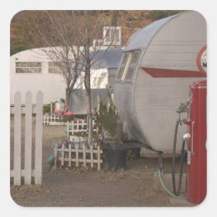 Adesivo Quadrado EUA, arizona, Bisbee: Motel obscuro de Dell, tudo