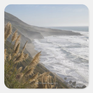 Adesivo Quadrado EUA, Califórnia, costa de Mendocino