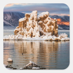 Adesivo Quadrado EUA, Califórnia, nascer do sol no mono lago