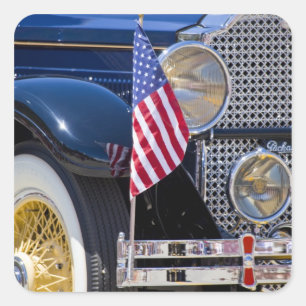 Adesivo Quadrado EUA, Colorado, Frisco. Automóvel de Packard do