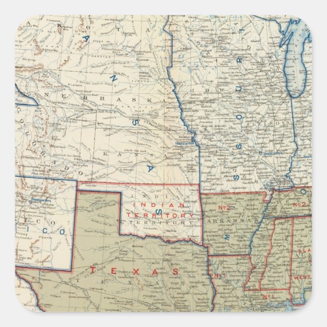 Adesivo Quadrado EUA Dez 1861 (Frente)