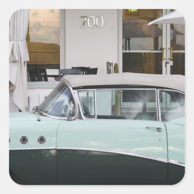 Adesivo Quadrado EUA, Florida, Miami Beach: South Beach, 1956 (Frente)