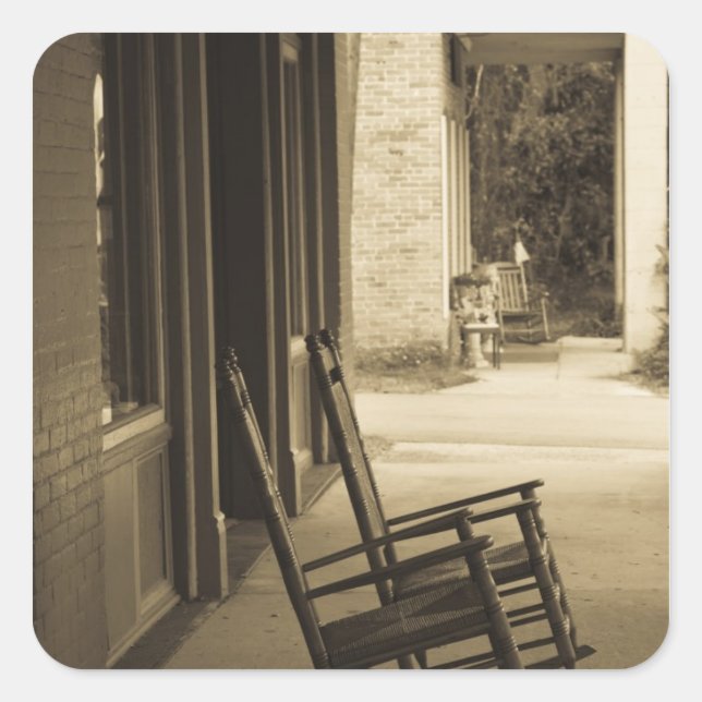 Adesivo Quadrado EUA, Flórida, Micanopy, o mais antigo povoado inte (Frente)