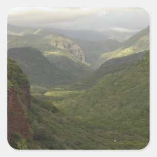 Adesivo Quadrado EUA, Havaí, Kauai, Vista geral do Canyon. (RF)