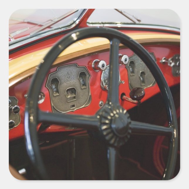 Adesivo Quadrado EUA, Indiana, Auburn: Auburn, Cord, Duesenberg 2 (Frente)