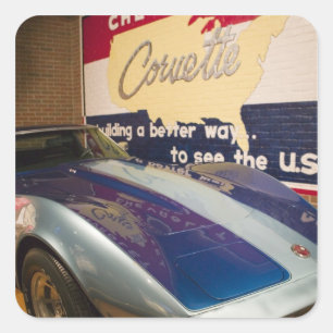 Adesivo Quadrado EUA, Kentucky, Bowling Green: Corvette Nacional 2